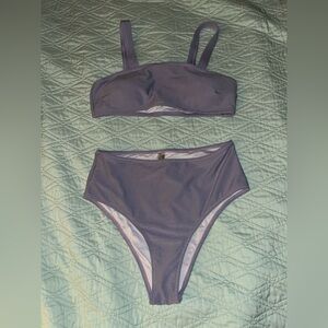 Lavender Two-Piece High-Waist Bikini Set